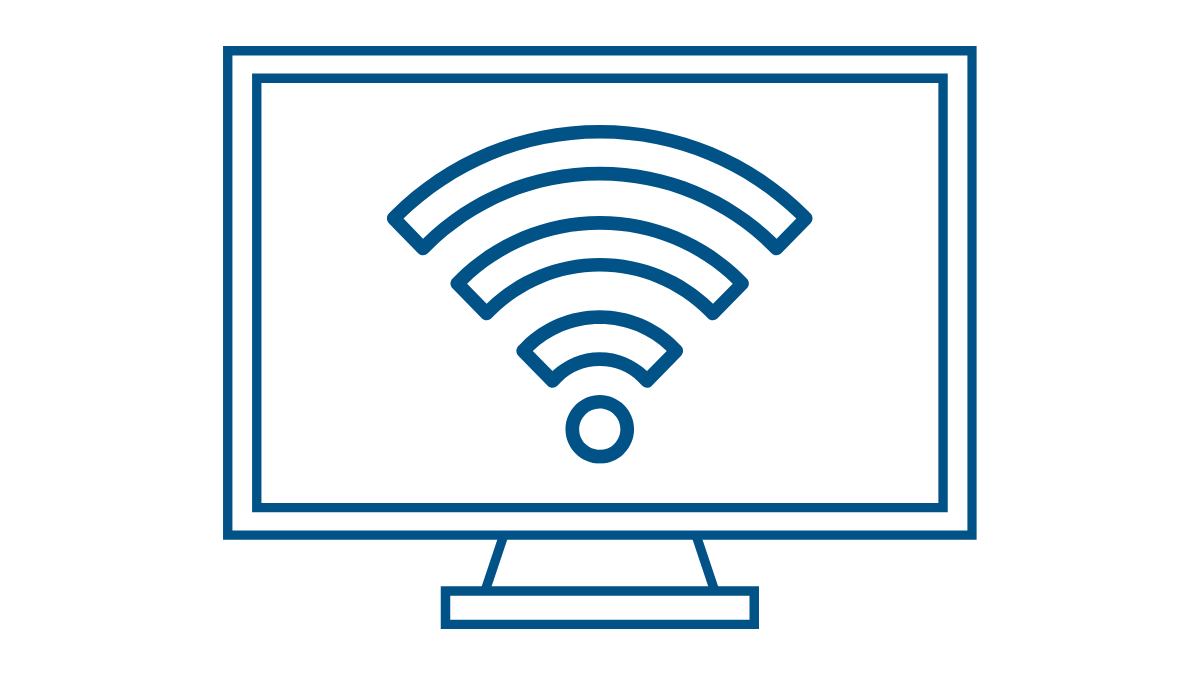Computer with WIFI Symbol Icon