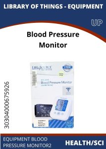 Health-Sci Blood Pressure B A blood pressure monitor from LifeSource in a box, featuring a display screen and an adjustable cuff, labeled for health equipment.