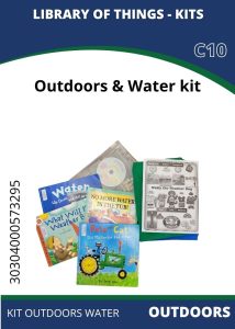 Outdoors Outdoors and Water A collection of children's books and a CD about water, weather, and outdoor activities in a colorful kit labeled "Outdoors & Water."